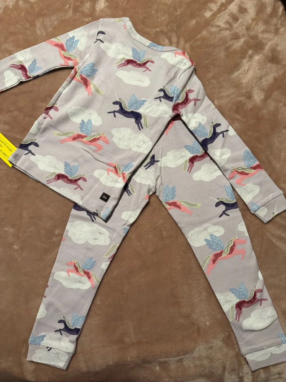 NWT Tea Collection Girls Pajama Sets Bundle, Unicorn and Butterfly, Size 4